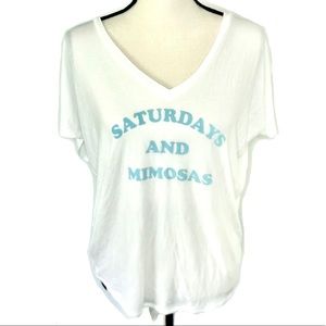 Express Saturdays & Mimosas High-Low Shirt Size M